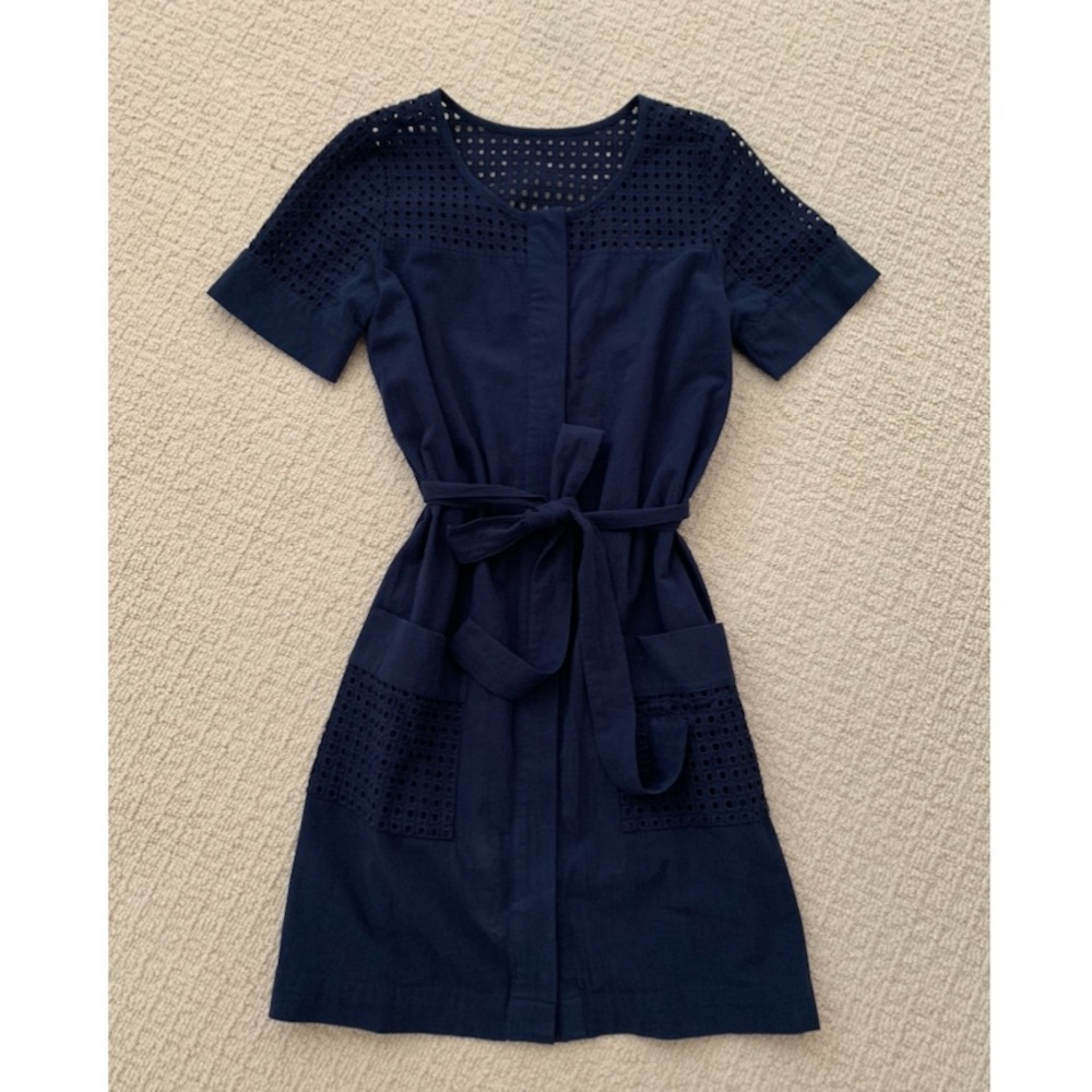 Abercrombie & Fitch Tie-Waist Midi Cotton Dress